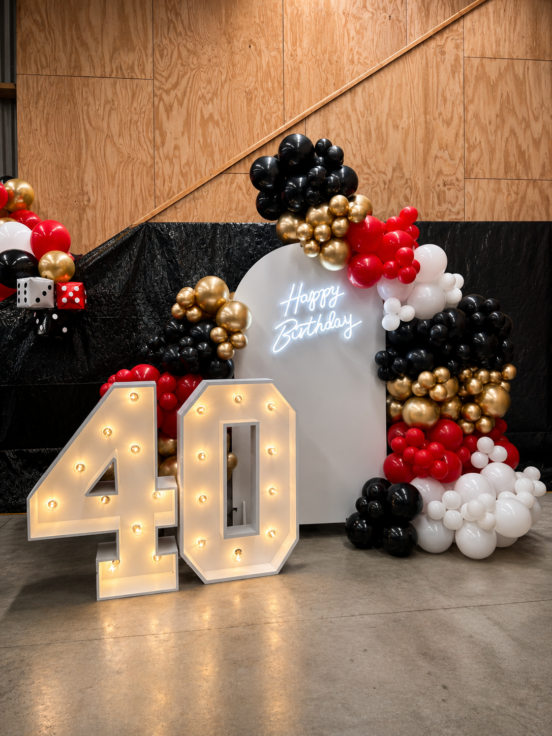 40th Birthday Balloon & Light Number Package
