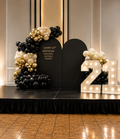 21st Birthday Black Arch & Light Number Package
