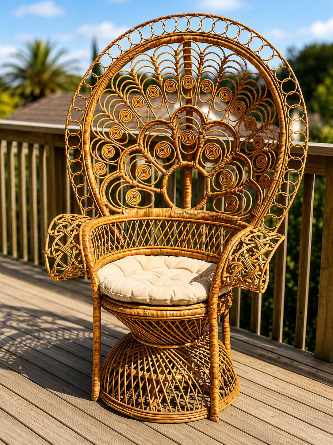 Brown Adult Peacock Chair – Hire
