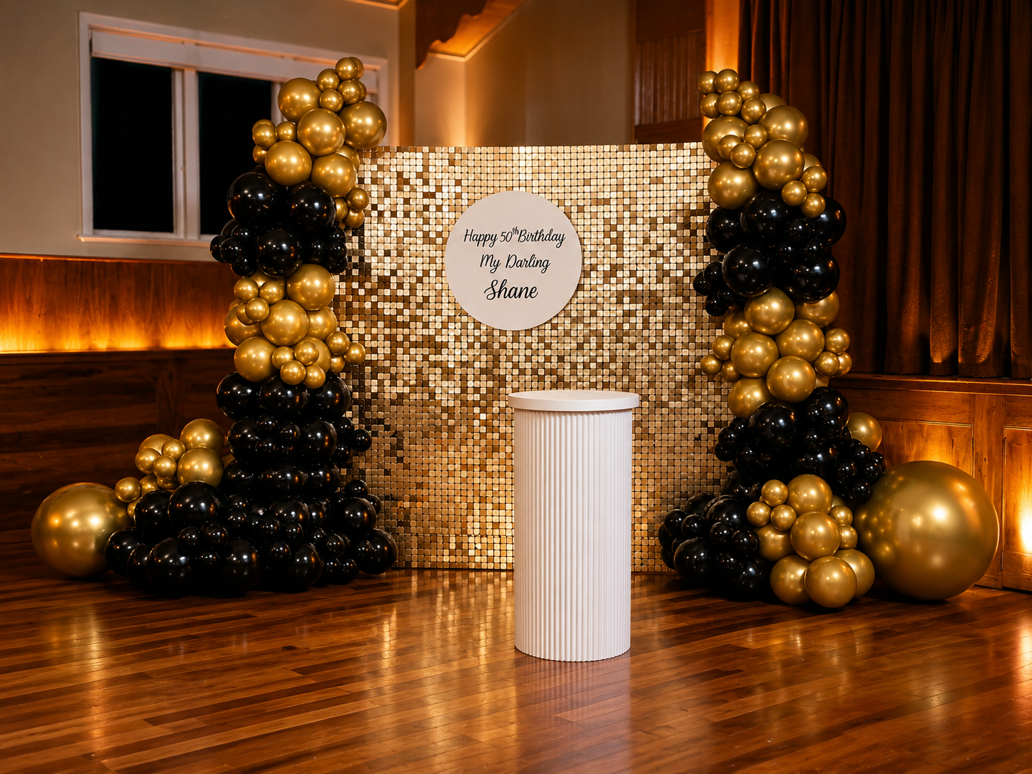 Gold Luxe Shimmer Celebration Setup