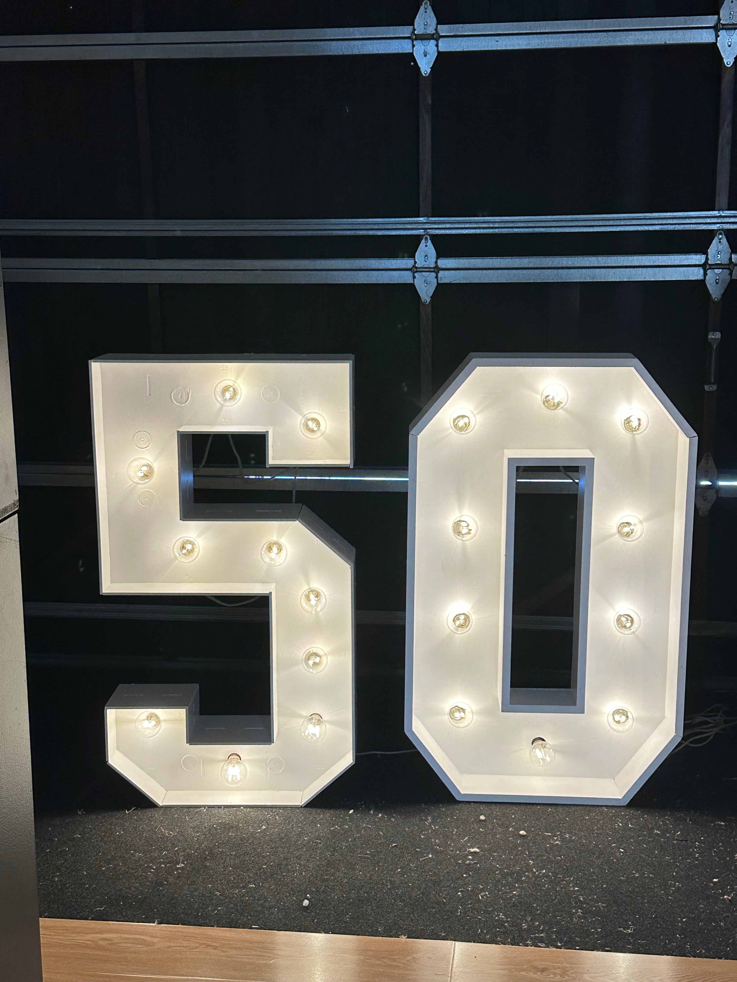 50 lights up number