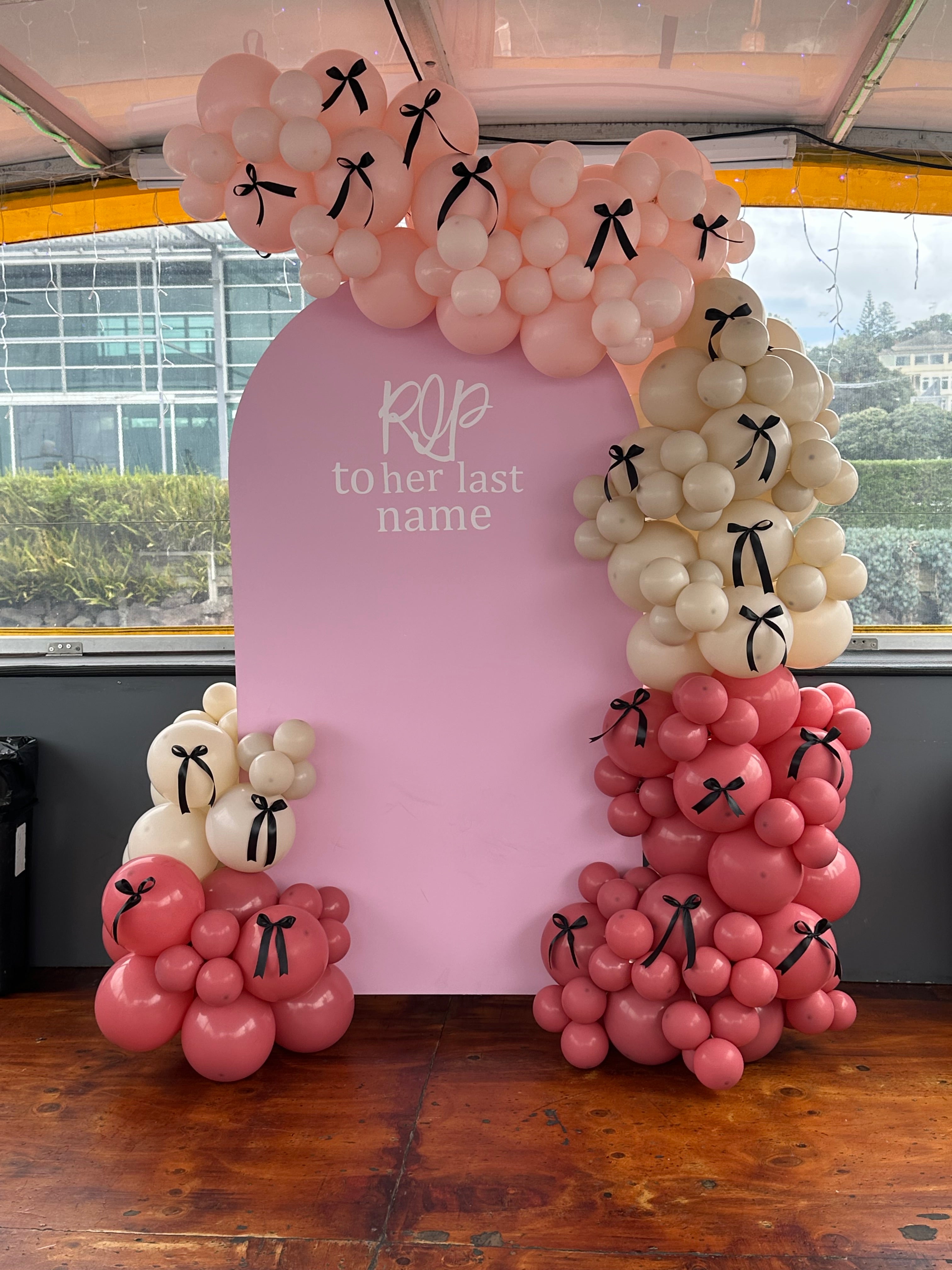 Ribbon Theme Arch Celebration Setup